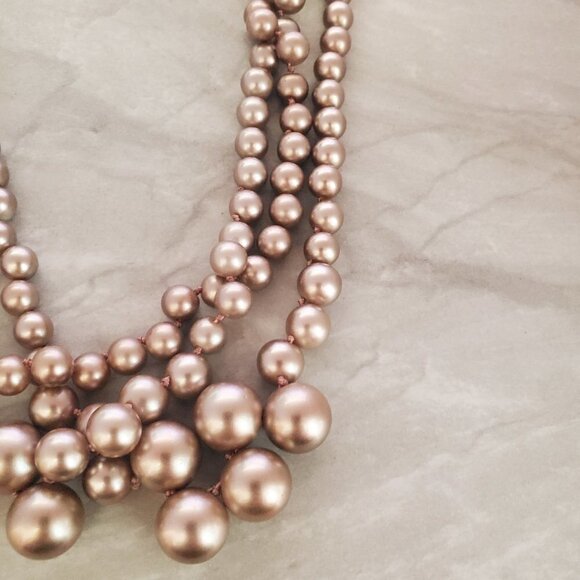 🍾 Rare HTF Vintage J.Crew Gold Pearl Twisted Statement Wedding Twisted Hammock - Picture 5 of 12